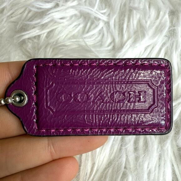 2" COACH Patent Leather Fob Bag Charm Hang tag Hangtag - Picture 1 of 2